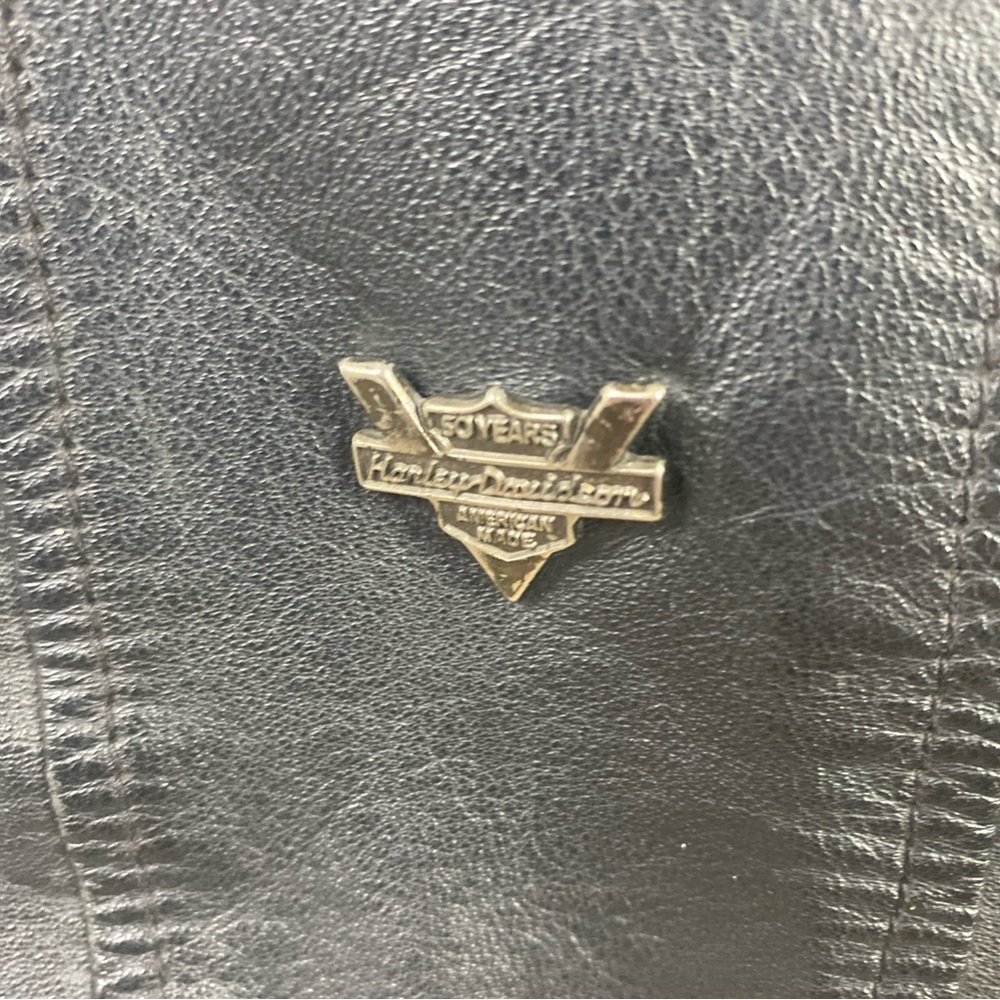 Harley Davidson Leather Jacket Women XS ZIP Out Liner Riding Black Off Center 50 - Picture 3 of 10